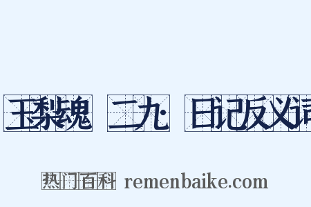 玉梨魂·二九·日记反义词是什么意思的图片